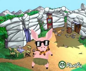yapboz Pokopet Tork, güneş gözlüğü ile bir domuz, Panfu bir evcil hayvan
